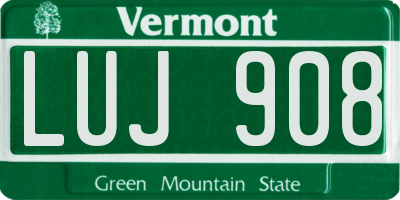 VT license plate LUJ908