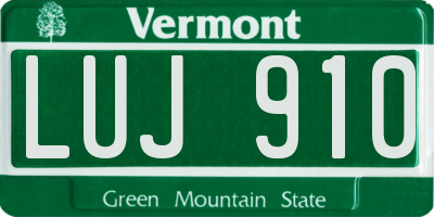 VT license plate LUJ910