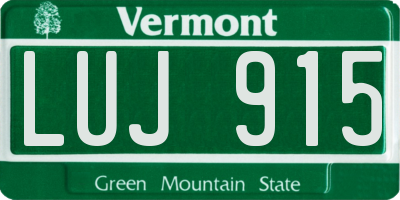 VT license plate LUJ915