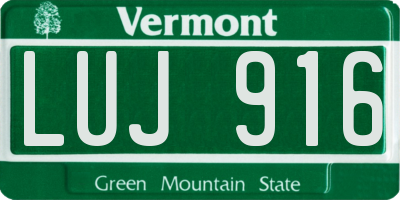 VT license plate LUJ916
