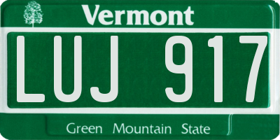VT license plate LUJ917