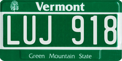 VT license plate LUJ918
