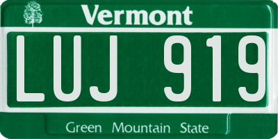 VT license plate LUJ919