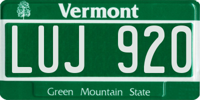 VT license plate LUJ920