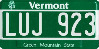 VT license plate LUJ923