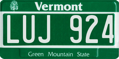 VT license plate LUJ924