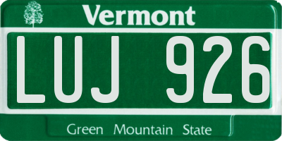 VT license plate LUJ926