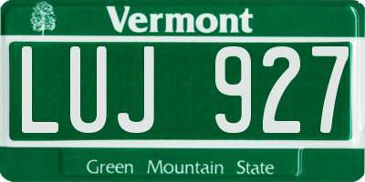 VT license plate LUJ927