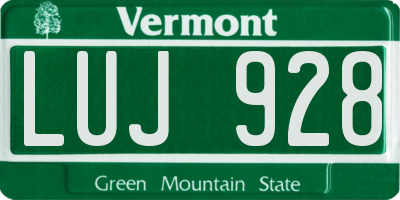 VT license plate LUJ928