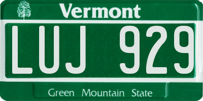 VT license plate LUJ929