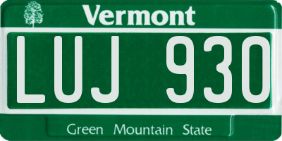 VT license plate LUJ930