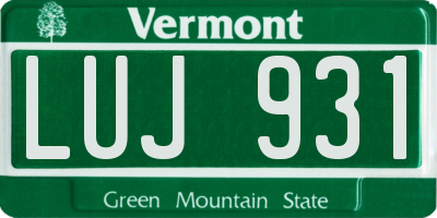 VT license plate LUJ931