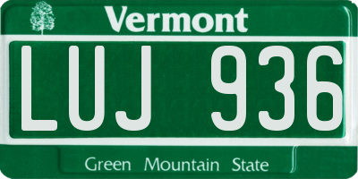 VT license plate LUJ936