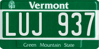 VT license plate LUJ937