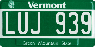 VT license plate LUJ939