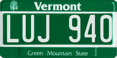 VT license plate LUJ940