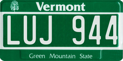VT license plate LUJ944