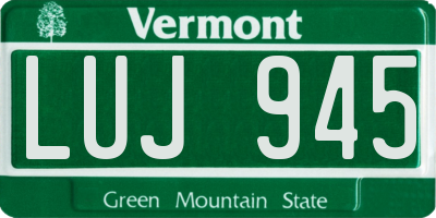 VT license plate LUJ945