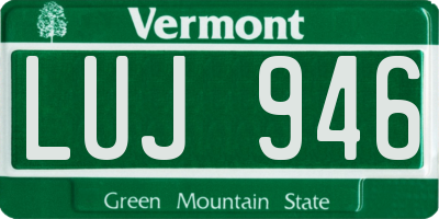 VT license plate LUJ946