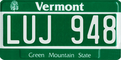 VT license plate LUJ948