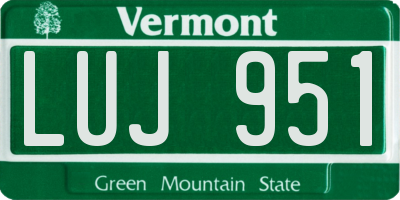 VT license plate LUJ951
