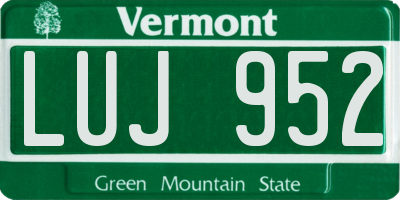 VT license plate LUJ952