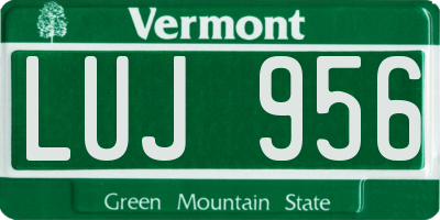 VT license plate LUJ956