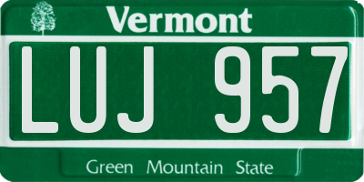 VT license plate LUJ957