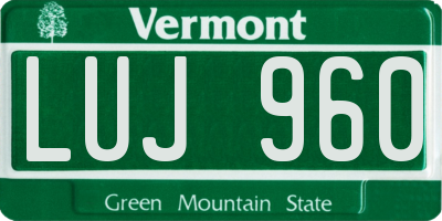 VT license plate LUJ960