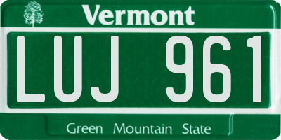 VT license plate LUJ961