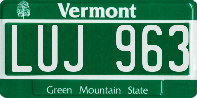 VT license plate LUJ963
