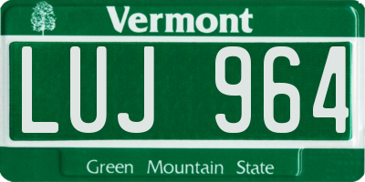 VT license plate LUJ964