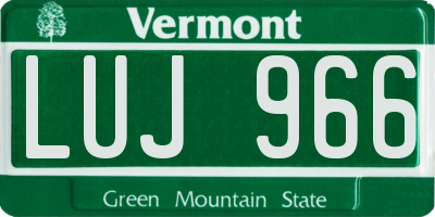 VT license plate LUJ966