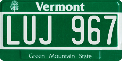 VT license plate LUJ967
