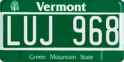 VT license plate LUJ968