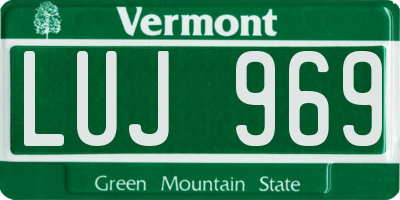 VT license plate LUJ969