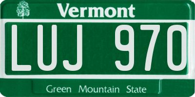 VT license plate LUJ970