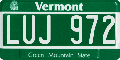 VT license plate LUJ972