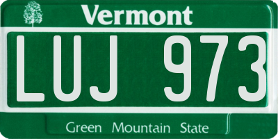 VT license plate LUJ973