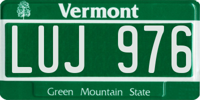 VT license plate LUJ976