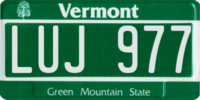 VT license plate LUJ977