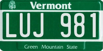 VT license plate LUJ981