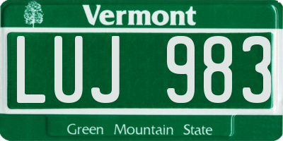 VT license plate LUJ983