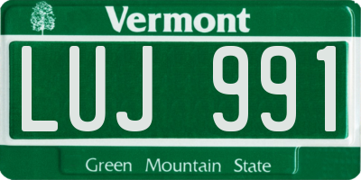 VT license plate LUJ991
