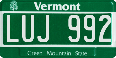 VT license plate LUJ992
