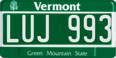 VT license plate LUJ993