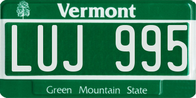VT license plate LUJ995