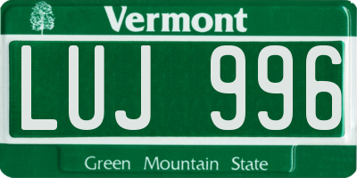VT license plate LUJ996