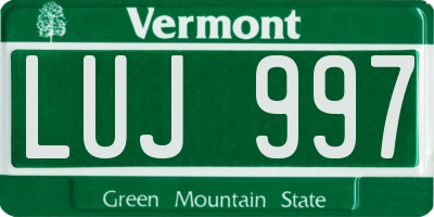 VT license plate LUJ997
