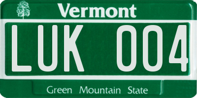 VT license plate LUK004